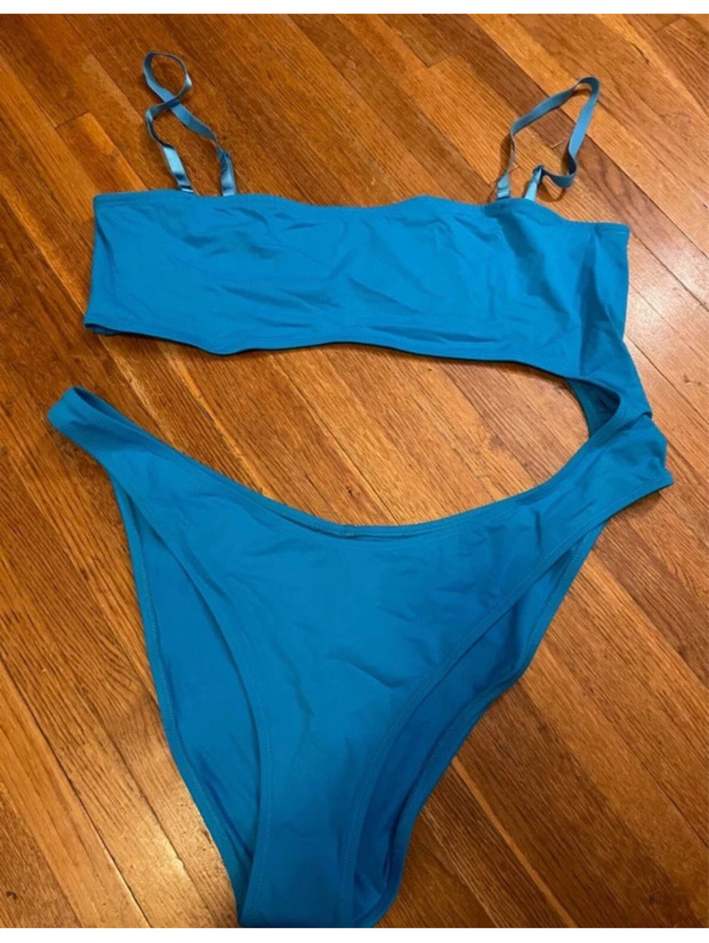 New Skims Recycled Swim Strapless Monokini Turquoise Blue Size 4X